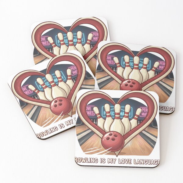 Item preview, Bowling Is My Love Language - Retro Bowling Heart & Pins Sticker designed and sold by Wear Sculpt.