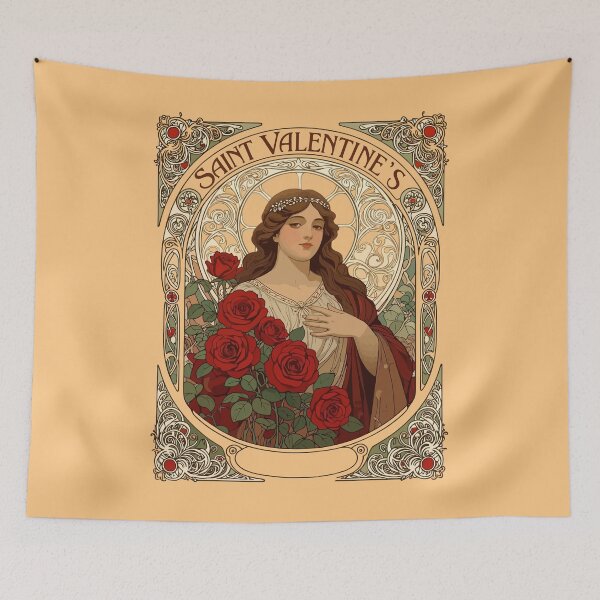 Item preview, Woman With Cascading Roses Vintage Illustration designed and sold by taiche.