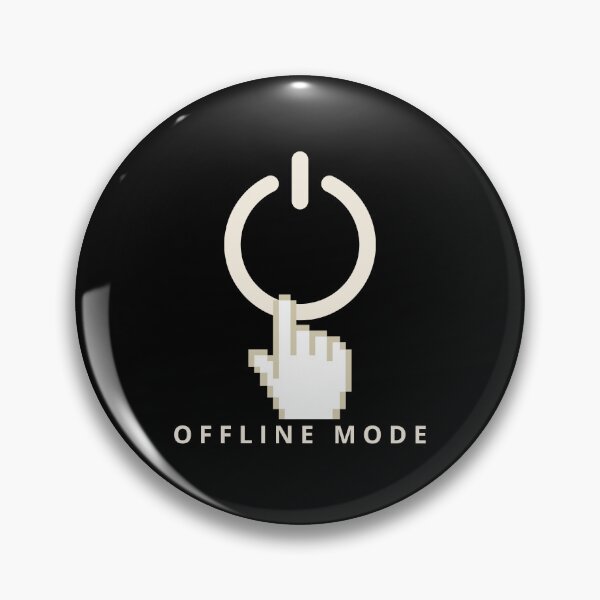 Item preview, Offline mode minimalist pixel icon and caption designed and sold by mediaimy.