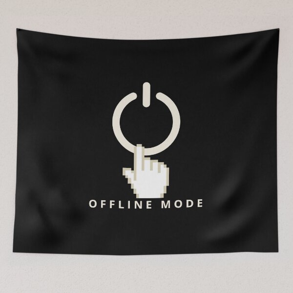 Item preview, Offline mode minimalist pixel icon and caption designed and sold by mediaimy.