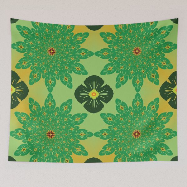 Item preview, Fresh Green Mandala on Light Lime designed and sold by OIL Pattern Design .