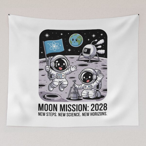 Item preview, moon mission - lunar south pole - 2028 moon landing - space patch - fictional mission - lunar exploration – selenology - space science - Orbital mechanics - Lunar site analysis designed and sold by JansenGS.