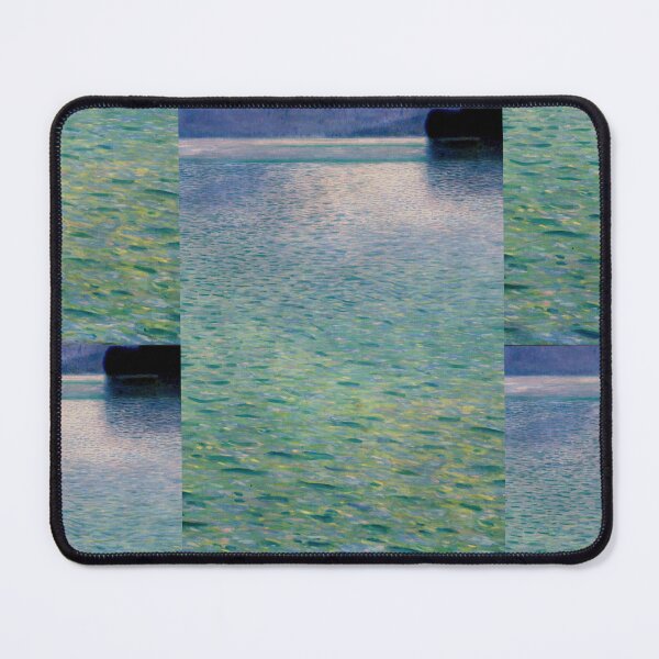 Item preview, Island in the Attersee by Gustav Klimt: Shimmering Lake Art Print designed and sold by artofuniverse.