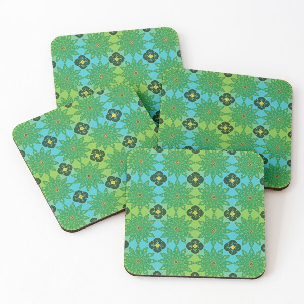 Item preview, Green Mandala with Blue Calm Tones designed and sold by OIL Pattern Design .