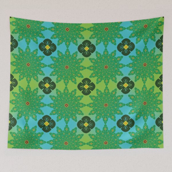 Item preview, Green Mandala with Blue Calm Tones designed and sold by OIL Pattern Design .