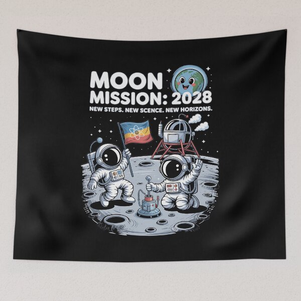 Item preview, 2028 moon landing - Mission data schematic - South Pole descent - 2028 Moon surface operations - Next-gen astronaut - Field science - Lunar researcher – Astrogeology - Science expedition designed and sold by JansenGS.