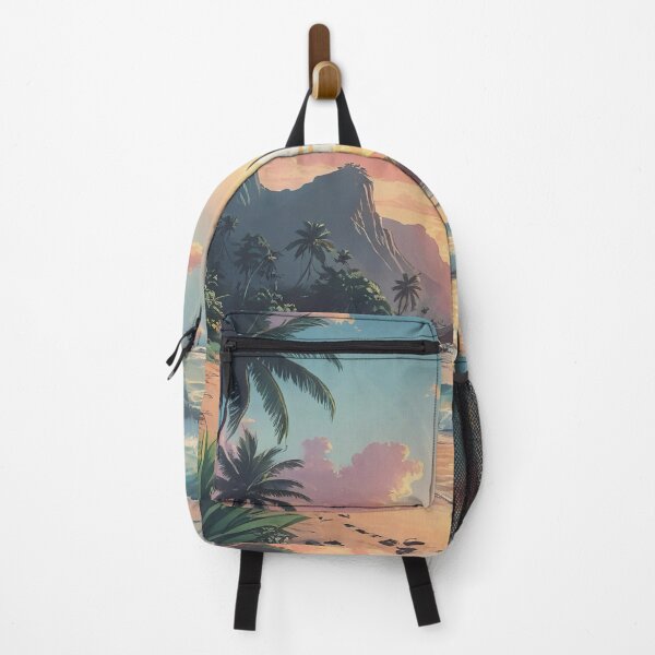 Item preview, Golden Sunset Over a Tropical Island – Dreamy Beach Art designed and sold by Human After All.