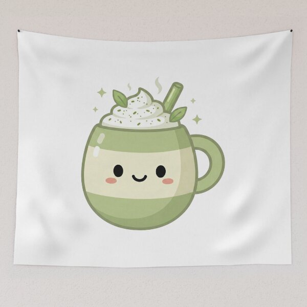 Item preview, Modern Kawaii Matcha Latte Cup designed and sold by pictranoosa.