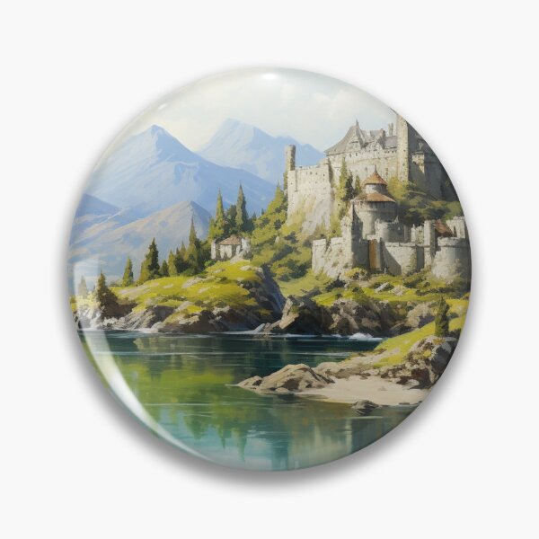 Item preview, Dragon Mountain Ancient Castle On The River Art designed and sold by GrinGalore.