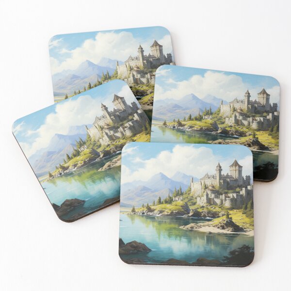 Item preview, Dragon Mountain Ancient Castle On The River Art designed and sold by GrinGalore.