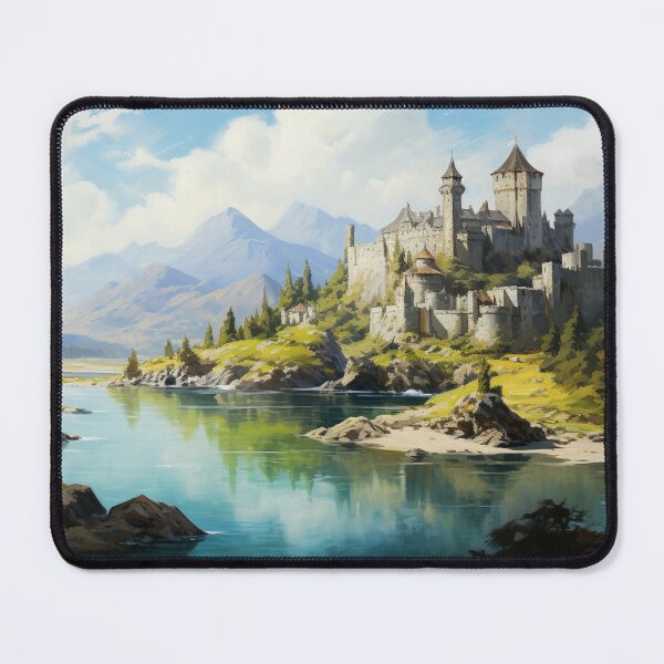 Item preview, Dragon Mountain Ancient Castle On The River Art designed and sold by GrinGalore.