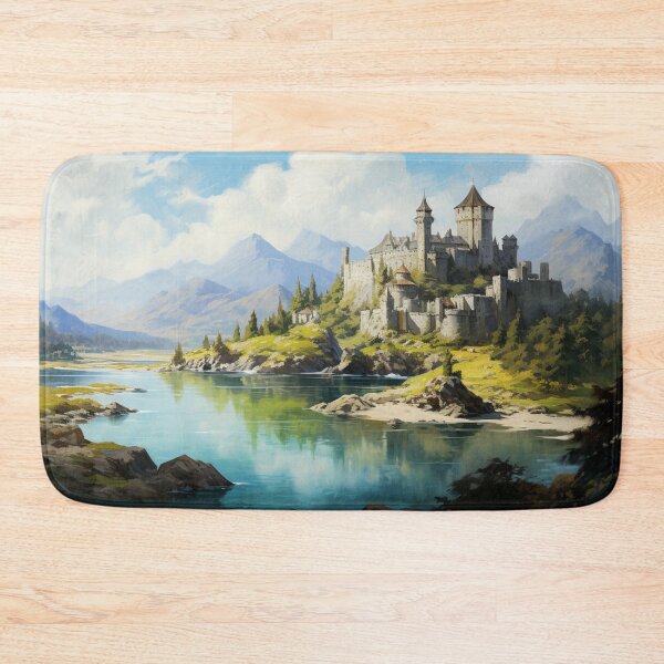 Item preview, Dragon Mountain Ancient Castle On The River Art designed and sold by GrinGalore.
