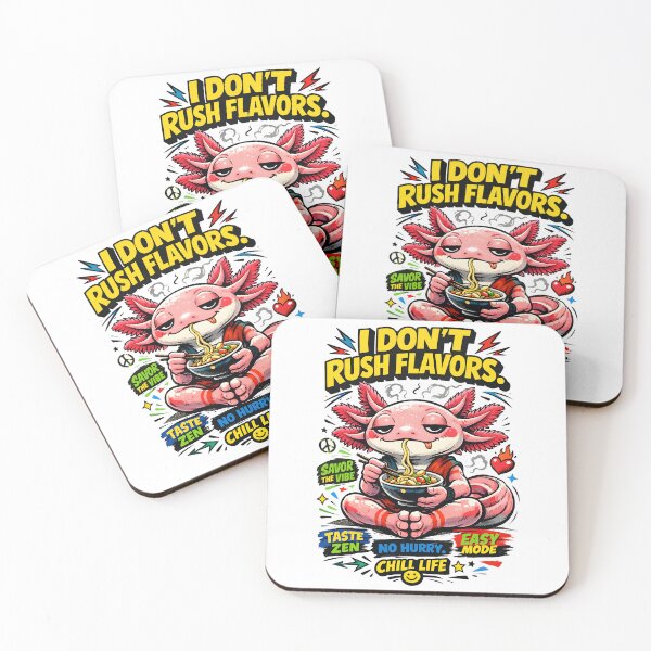 Item preview, Chill Axolotl Eating Ramen Noodles - I Don't Rush Flavors - Aesthetic Japanese Kawaii Zen Pink Salamander Retro Art Graphic by Vivaan Studio designed and sold by Vivaan Studio.