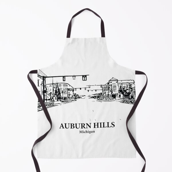 Item preview, Auburn Hills MI - Ink Cityscape Illustration designed and sold by Lakeric Cityscapes.