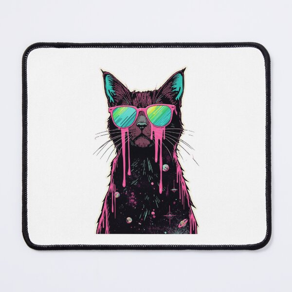 Item preview, Glitchy Glam Melting Vaporwave Cat Surreal Retro designed and sold by Ashley critters.