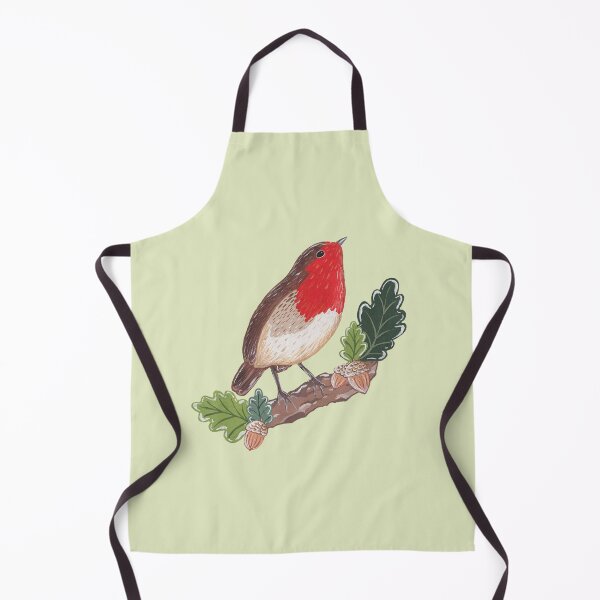 Item preview, Cute European Robin on an Oak Branch designed and sold by WildWoodPrint.