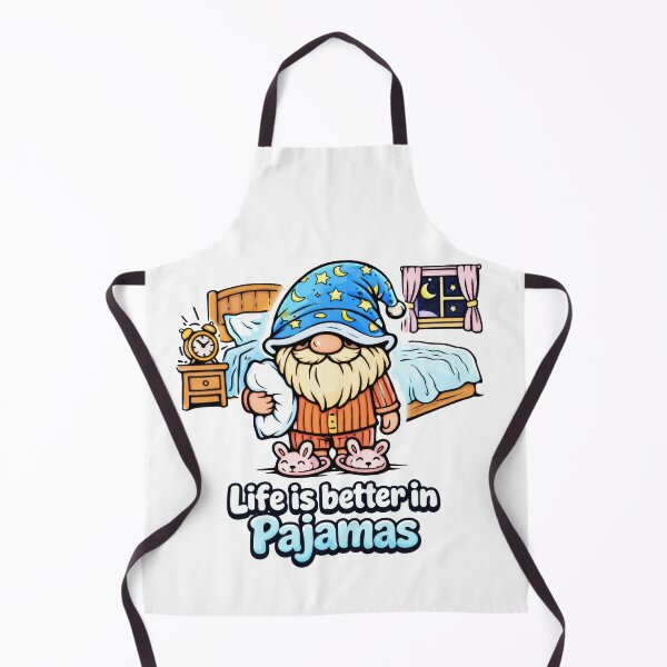Item preview, Life Is Better in Pajamas – Sleepy Gnome Cozy Bedroom Illustration designed and sold by Moriarty's Digital Visions.