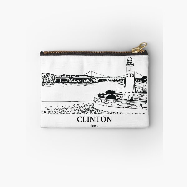 Item preview, Clinton IA - Ink Cityscape Illustration designed and sold by Lakeric Cityscapes.
