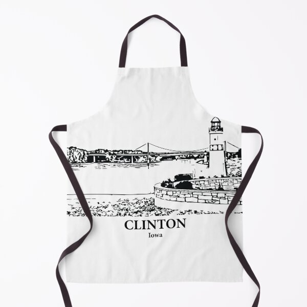 Item preview, Clinton IA - Ink Cityscape Illustration designed and sold by Lakeric Cityscapes.