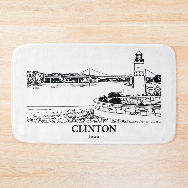 Item preview, Clinton IA - Ink Cityscape Illustration designed and sold by Lakeric Cityscapes.
