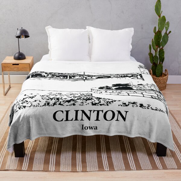 Item preview, Clinton IA - Ink Cityscape Illustration designed and sold by Lakeric Cityscapes.