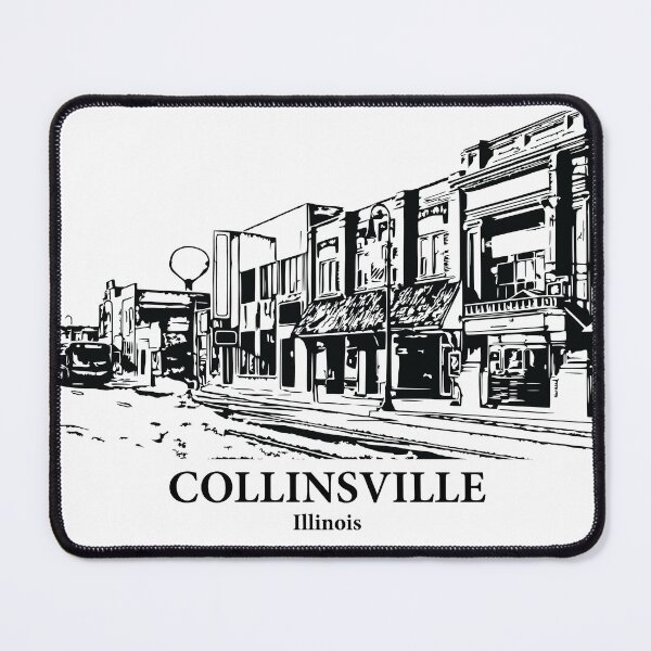 Item preview, Collinsville IL - Ink Cityscape Illustration designed and sold by Lakeric.