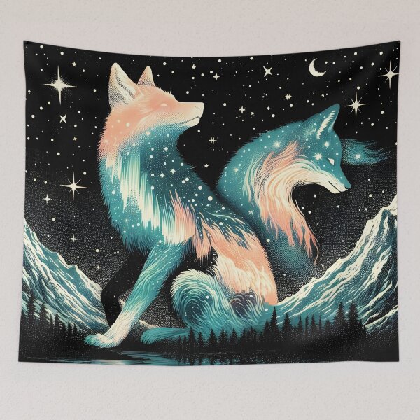 Item preview, Northern Lights Foxes, Ai Generated Art  designed and sold by ACC .