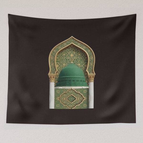 Item preview, Sacred Green Dome of Madinah (V.1) : Elegant Islamic Architectural Art designed and sold by D-Islamic.
