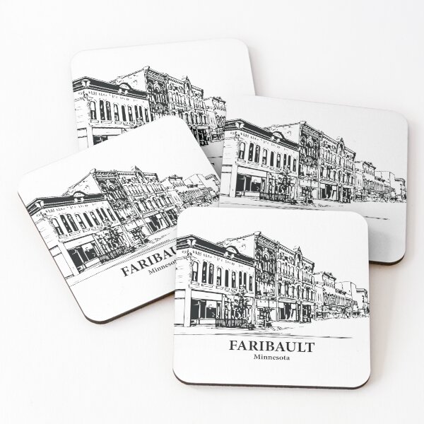 Item preview, Faribault MN - Ink Cityscape Illustration designed and sold by Lakeric Cityscapes.