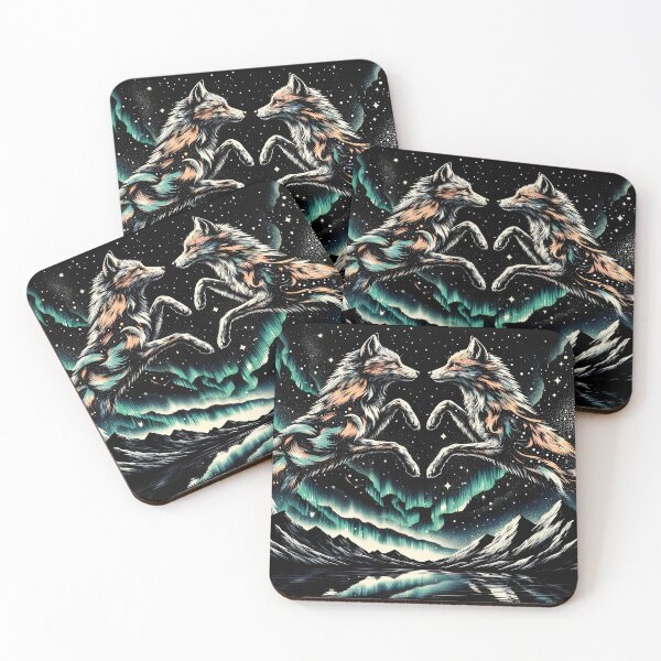 Item preview, Northern Lights Foxes, Ai Generated Art  designed and sold by ACC .