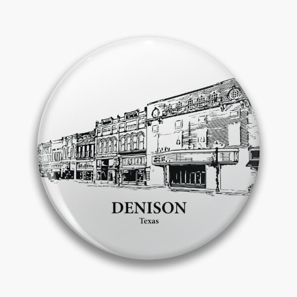 Item preview, Denison TX - Ink Cityscape Illustration designed and sold by Lakeric Cityscapes.