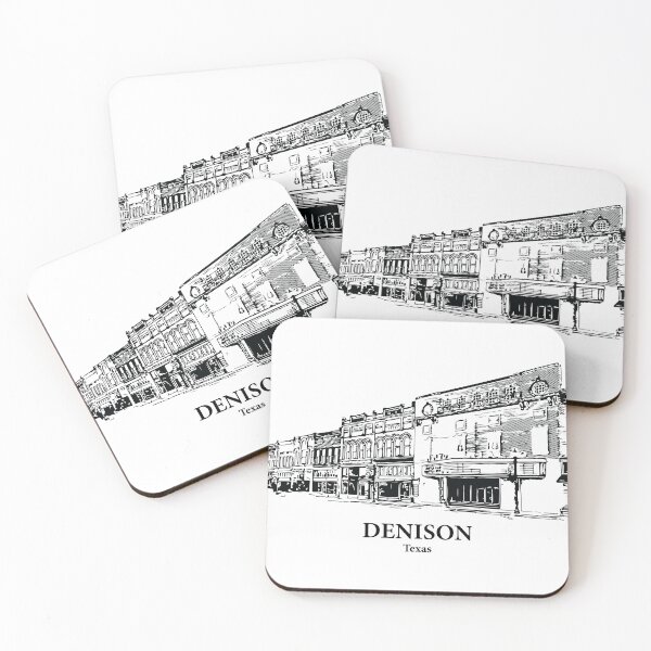 Item preview, Denison TX - Ink Cityscape Illustration designed and sold by Lakeric Cityscapes.