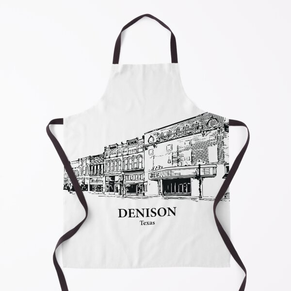 Item preview, Denison TX - Ink Cityscape Illustration designed and sold by Lakeric Cityscapes.