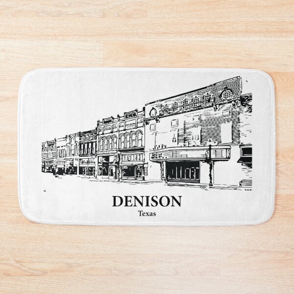 Item preview, Denison TX - Ink Cityscape Illustration designed and sold by Lakeric Cityscapes.