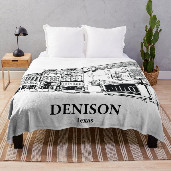 Item preview, Denison TX - Ink Cityscape Illustration designed and sold by Lakeric Cityscapes.