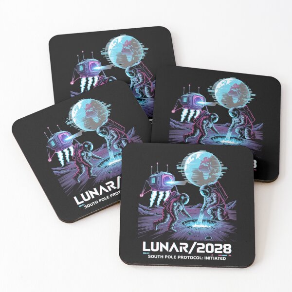 Item preview, moon mission - lunar south pole - 2028 moon landing - space patch - fictional mission - lunar exploration – selenology - space science - Orbital mechanics - Lunar site analysis designed and sold by JansenGS.