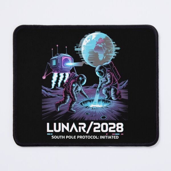 Item preview, moon mission - lunar south pole - 2028 moon landing - space patch - fictional mission - lunar exploration – selenology - space science - Orbital mechanics - Lunar site analysis designed and sold by JansenGS.