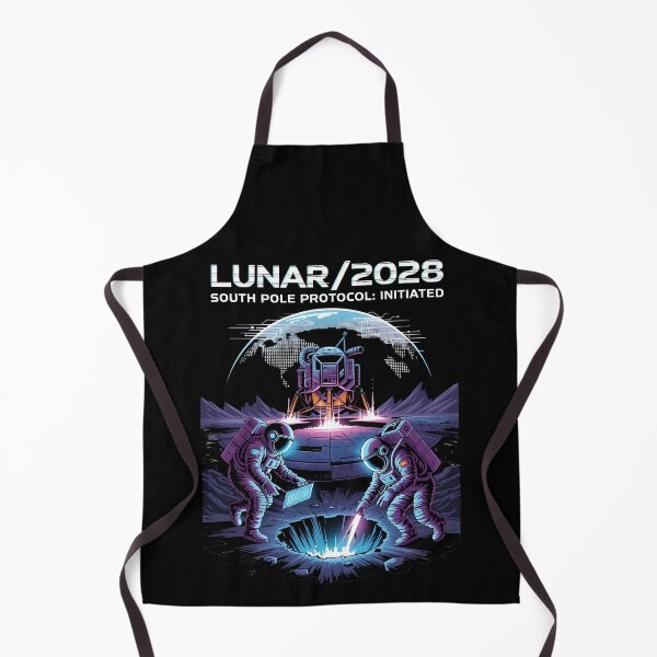 Item preview, moon mission - lunar south pole - 2028 moon landing - Space architecture - Extraterrestrial engineering - Lunar schematic - South Pole Moon mission - Mission patch aesthetic - Technical spacewear designed and sold by JansenGS.
