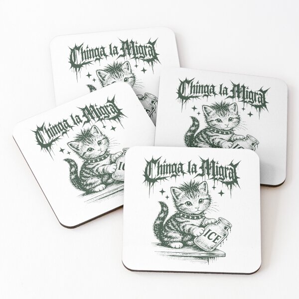 Item preview, Cat Chinga la Migra Funny Political Meme, Anti Deportation Abolish ICE designed and sold by RandyHaskins.