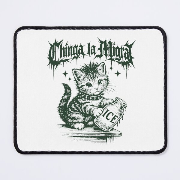 Item preview, Cat Chinga la Migra Funny Political Meme, Anti Deportation Abolish ICE designed and sold by RandyHaskins.