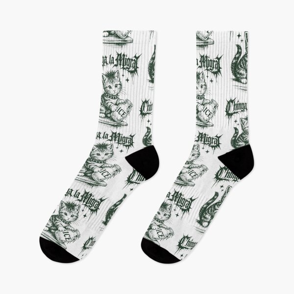 Item preview, Cat Chinga la Migra Funny Political Meme, Anti Deportation Abolish ICE designed and sold by RandyHaskins.
