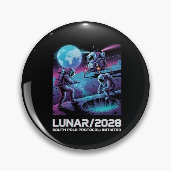 Item preview, 2028 moon landing - Mission data schematic - South Pole descent - 2028 Moon surface operations - Next-gen astronaut - Field science - Lunar researcher – Astrogeology - Science expedition designed and sold by JansenGS.