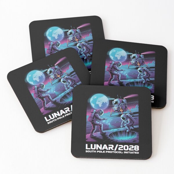 Item preview, 2028 moon landing - Mission data schematic - South Pole descent - 2028 Moon surface operations - Next-gen astronaut - Field science - Lunar researcher – Astrogeology - Science expedition designed and sold by JansenGS.