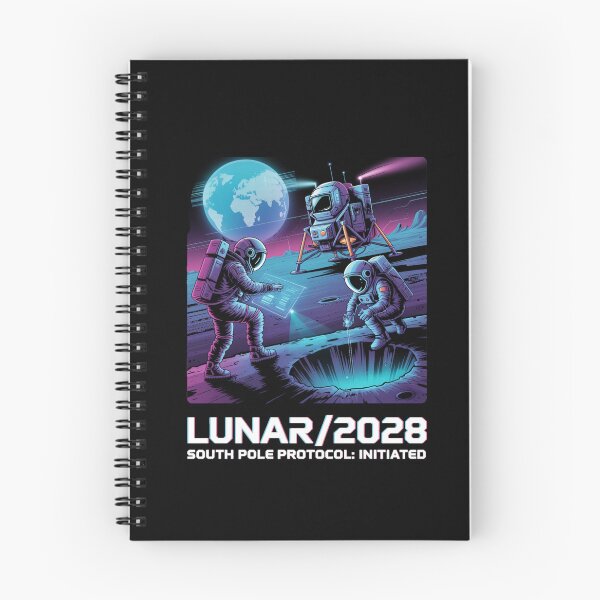 Item preview, 2028 moon landing - Mission data schematic - South Pole descent - 2028 Moon surface operations - Next-gen astronaut - Field science - Lunar researcher – Astrogeology - Science expedition designed and sold by JansenGS.