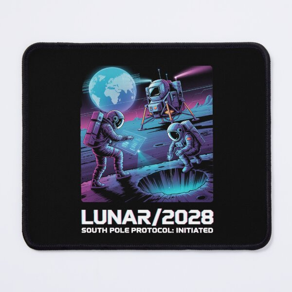 Item preview, 2028 moon landing - Mission data schematic - South Pole descent - 2028 Moon surface operations - Next-gen astronaut - Field science - Lunar researcher – Astrogeology - Science expedition designed and sold by JansenGS.