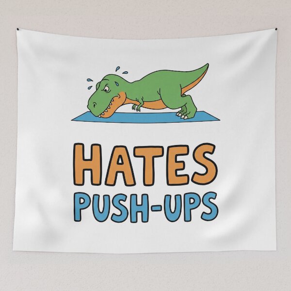Item preview, Funny T-Rex Trying To Do Push-ups – Gym Humor Design designed and sold by GBDesigner.