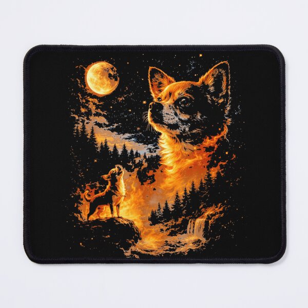 Item preview, Chihuahua Spirit Guide Majestic Fire Forest Night Sky Animal Lover Art Gift designed and sold by PonyRoniku.