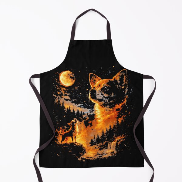Item preview, Chihuahua Spirit Guide Majestic Fire Forest Night Sky Animal Lover Art Gift designed and sold by PonyRoniku.