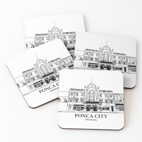 Item preview, Ponca City OK - Ink Cityscape Illustration designed and sold by Lakeric.