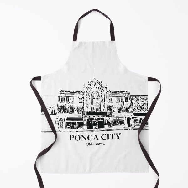 Item preview, Ponca City OK - Ink Cityscape Illustration designed and sold by Lakeric Cityscapes.